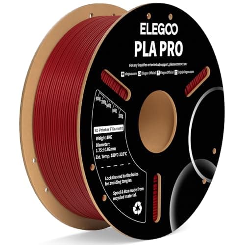 Image of ELEGOO PLA PRO Filament 1.75mm Burgundy Red 1KG, Easy to Print Neatly Wound 3D Printer Filament Dimensional Accuracy +/- 0.02mm, 1kg Spool (2.2lbs) Fits for Most FDM 3D Printers