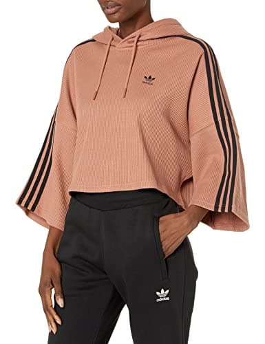 Image of adidas Originals Women's Cropped Hoodie Hooded Sweatshirt, Clay Strata, S
