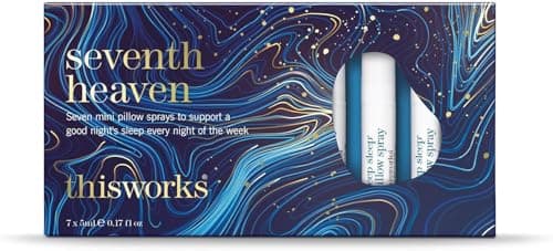 Image of This Works Seventh Heaven Gift Set - Deep Sleep Pillow Spray Infused with Lavender, Camomile and Vetivert - 7 x 5ml Mini Science-Backed Pillow Sprays to Aid Sleep, Perfect for Travel