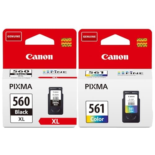 Image of Canon PG-560XL / CL-561 Genuine Ink Cartridges, Pack of 2 (1 x Black, 1 x Colour) - PIXMA Printer Compatible