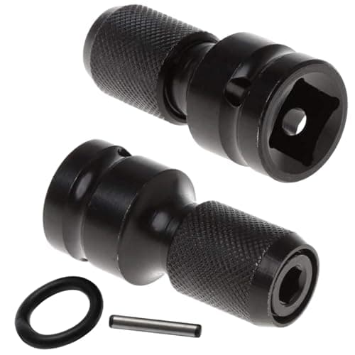 Image of 1/2 Inch Square Drive to 1/4 Inch Hex Shank Socket Adapter – Quick Release Impact Driver Socket Adapter for Ratchet Wrench & Drill – Heavy Duty Impact Socket Adapter Converter (Black)