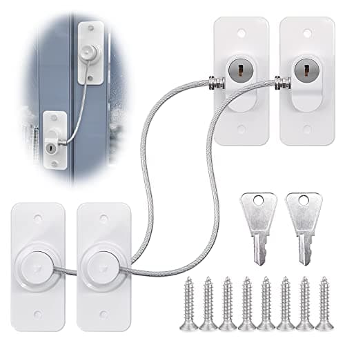 Image of 2pcs Window Locks Set for UPVC Windows,Window Restrictor Locks for Children Security with Screws Keys
