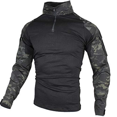Image of zuoxiangru Tactical Combat Shirt, Ripstop Breathable Long Sleeves T Shirt for Hunting Military Airsoft (Aymc, UK 2XL=Tag 4XL)