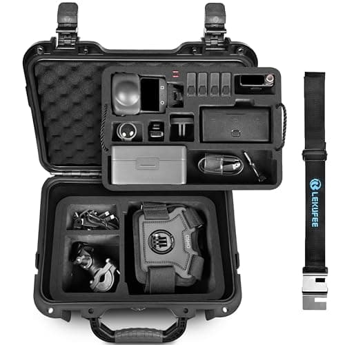 Image of Lekufee Waterproof Hard Case for DJI Osmo 360, Action Camera, Combo, Battery(7pcs), DJI Mic 3/2/Mini, More Accessories(Case Only)