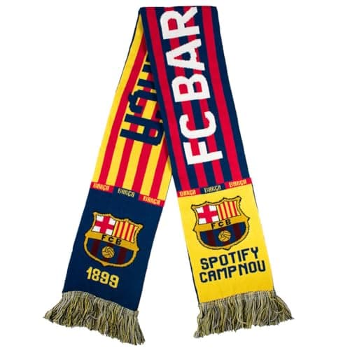 Image of Hy-Pro Officially Licensed FC Barcelona Scarf - HD Jacquard Football Supporters' Scarf with Iconic Club Branding - Multicolour