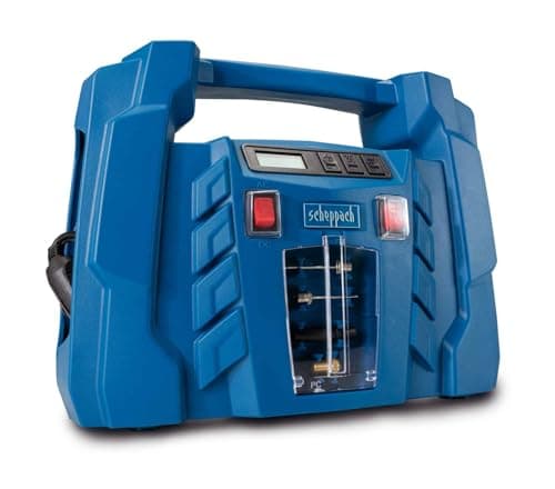 Image of Scheppach Airforce 5 Air Compressor | 230V Portable Electric Tyre Bike Inflator | 8 Bar | 12V Car Socket Compatibility | Inc. 60cm Hose & 4 Nozzles