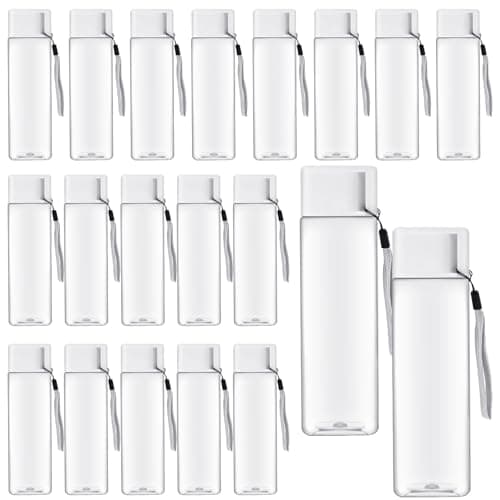 Image of YFNVH 20 Pack Plastic Water Bottle Bulk for Kids 500ml Clear Sports Water Bottles Leakproof Reusable Wide Mouth Drink Bottles for School Gym Outdoor Travel Camping Fitness