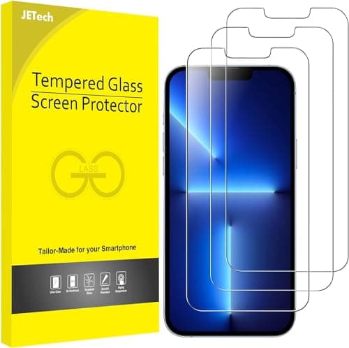 Image of JETech Screen Protector for iPhone 17e (2026) / iPhone 16e / iPhone 13/13 Pro, Tempered Glass Film, 6.1-Inch Display, 3-Pack