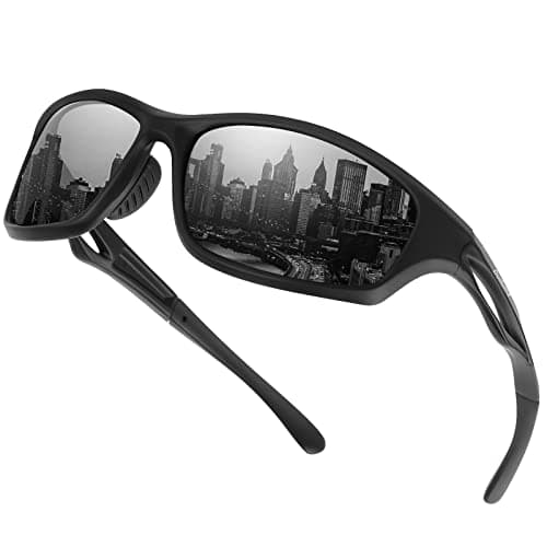 Image of Duduma Sunglasses Mens Polarised Sports Sunglasses for Men Women Golf Cycling Running Fishing Polarized Sunglass with UV Protection(black matte frame with black lens)