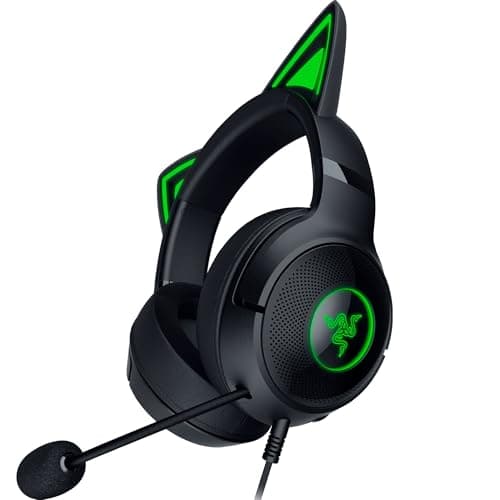 Image of Razer Kraken Kitty V2 USB Wired Headset: Chroma RGB Kitty Ears - Stream Reactive Lighting - HyperClear Cardioid Mic - 40 mm Drivers - 7.1 Surround Sound - Comfortable Ear Cushions - Black
