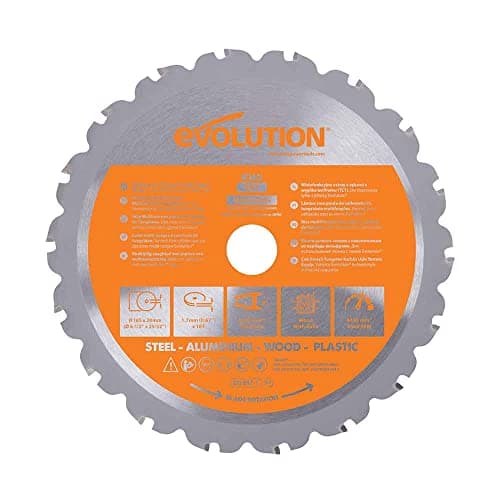 Image of Evolution Power Tools R165TCT-18CS (Rage) Multi Material Chop Saw Blade (AKA Wood Blade, Metal Cutting Blade, TCT Saw Blade, evolution saw blade, 165mm circular saw blades, 165 mm