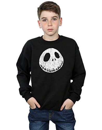 Image of Disney Boys Nightmare Before Christmas Jack Cracked Face Sweatshirt 5-6 Years Black