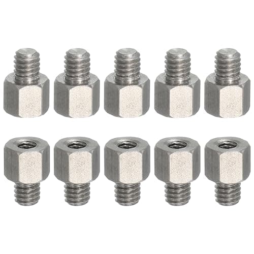 Image of PATIKIL Standoff Screws, 10pcs M4x4mm Male to M3x5mm Female 304 Stainless Steel Thread Reducing Hex Standoff Spacer Screw Nuts Thread Adapters Reducer Extender Conversion Fasteners