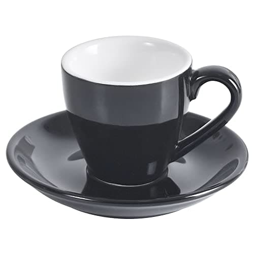 Image of ionEgg Porcelain Espresso Cup with Saucer, Espresso Shot Cup, 80ml/2.7Oz, Black