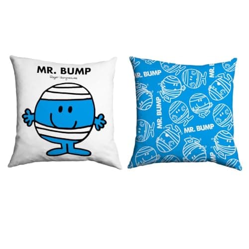 Image of Mr Men Mr. Bump Cushion – 40cm x 40cm Soft-Touch Faux Suede Pillow with Microfibre Inner | Perfect Home Décor & Gifting Idea