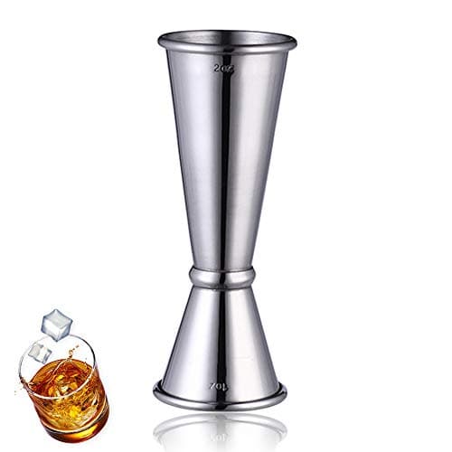 Image of Cocktail Jigger Dual Spirit Measure Cup,Stainless Steel 30ml/60ml Measuring Cup Craft Double Drinks Jigger for Home Bar Bartender Party Wine Drink