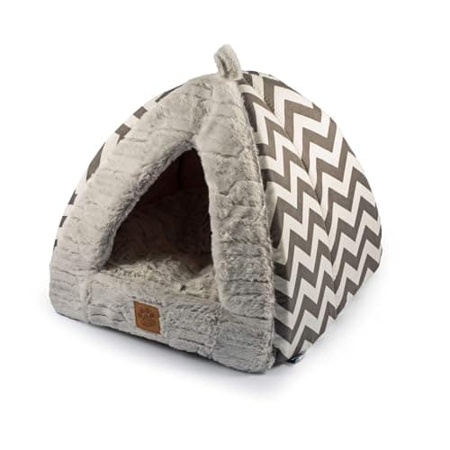 Image of Ancol Plush Cat Pyramid Bed Natural Thick Sides Over Stuffed Base Cushion Non Slip Bottom Kitten Pet Sleeping Place