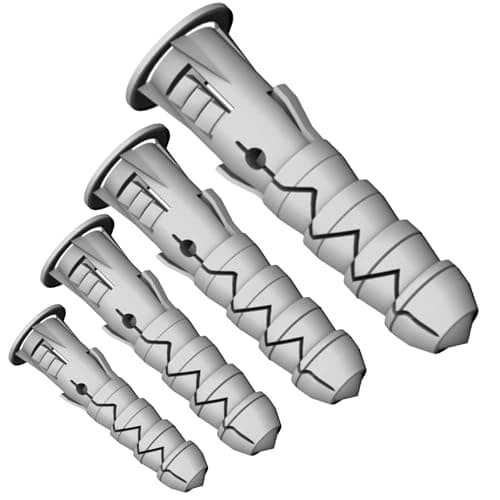 Image of M10 x 50mm Wall Plugs (Pack of: 10) Expansion Screw Fixings Heavy Duty Multi Purpose Masonry Nylon Plug
