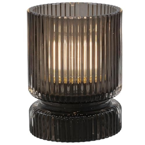 Image of Shudehill Giftware Posh LED Lamp in Ball and Tube Designs - Small Grey - Battery Powered