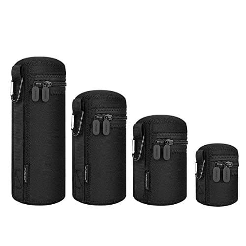 Image of ARVOK Lens Pouch Set, Water Resistant Protective Lens Cases for DSLR Camera Lens, 4 Size Thick Camera Lens Bag for Canon, Nikon, Tamron, Sigma, Pentax, Sony, Olympus, Panasonic