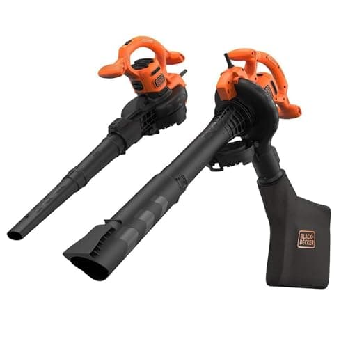 Image of BLACK+DECKER 3-in-1 Multi-Function 2600W Electric Leaf Blower, Mulcher, and Vacuum with 40 Litre Leaf Collector Bag, BEBLV260-GB