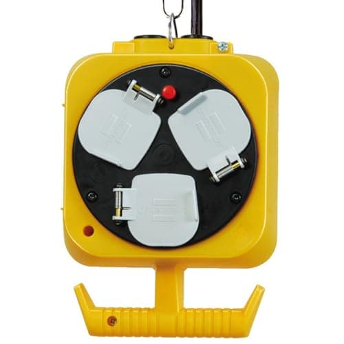 Image of Brennenstuhl 2x 3-way hanging workshop power distributor (5m cable, double-sided socket, extension cord with 3m steel hanging chain)