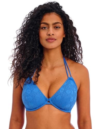 Image of Freya Women's Nomad Nights Underwire Halter Bikini Top, Atlantic, 34FF