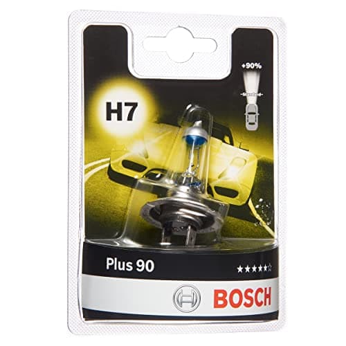 Image of Bosch H7 (477) Plus 90 Halogen Headlight Bulb, 12 V 55 W, 90% more Light - Socket Type PX26d - 1 Replacement Car Light Bulb