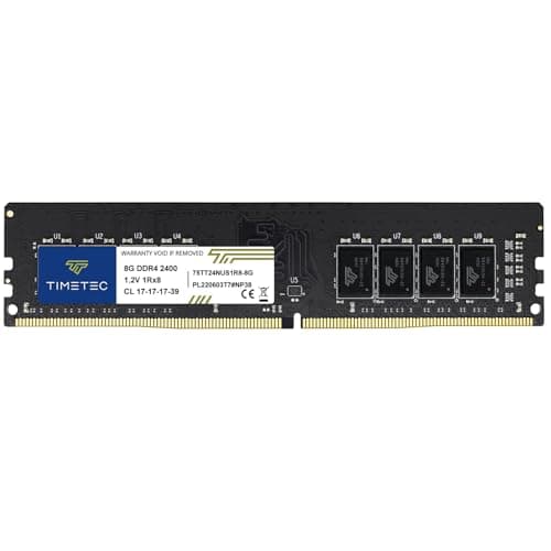 Image of Timetec 8GB DDR4 2400MHz (PC4-2400T) PC4-19200 UDIMM Desktop RAM – 288-Pin 1.2V CL17 Non-ECC Unbuffered DIMM Memory Module Upgrade