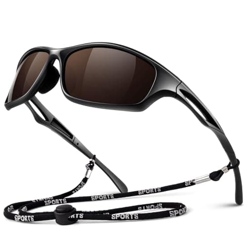 Image of LINVO Polarised Sports Sunglasses Mens Womens Driving Fishing Running Cycling Shades Wrap Around Frame UV400 Protection