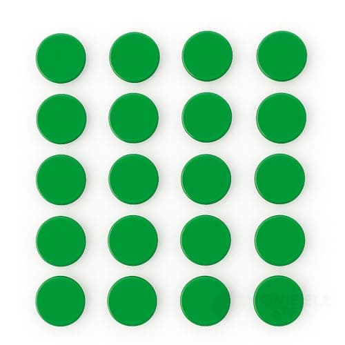 Image of Scribble Direct 25mm (1 Inch) Whiteboard & Fridge Magnets - 20 Pack, Colourful Round Magnets for Notice Boards, Home, Office, & School (Green)