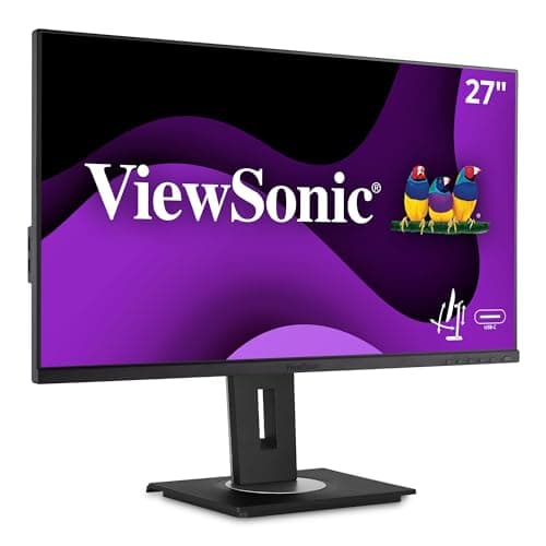 Image of ViewSonic VG2755 27 Inch IPS Full HD Ergonomic Monitor with USB Type-C, 4x USB, VGA, HDMI, DisplayPort, Eye Care for Work and Study at Home