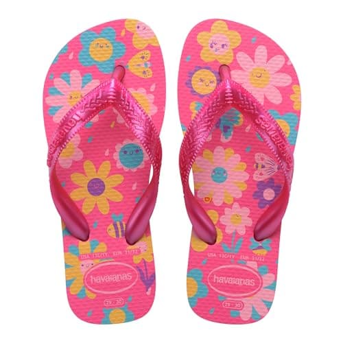 Image of Havaianas Kids Flores Girls FlipFlop Pink Flux/Pink Gum 12/13 UK Child
