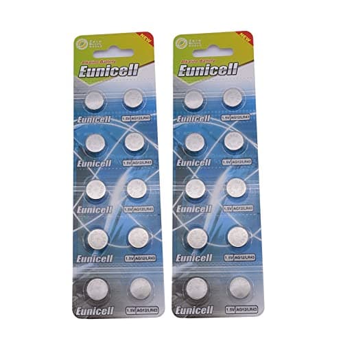 Image of 20 X AG12 Alkaline button cell batteries - G12 LR43 LR43SW LR1142 LR1142SW SR1142W 301 386