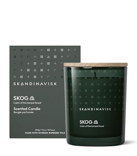 Image of Skandinavisk Skog 'Forest' Scented Candle. Fragrance Notes: Pine Needles and Fir Cones, Birch Sap and Lily of The Valley. 200 g.