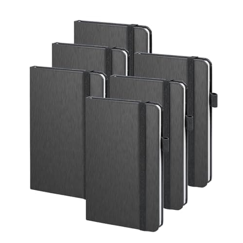 Image of ONAVIA A6 Lined Journal Pocket Notebook 6 Pack, 160 Pages 3.5" x 5.7", Mini College Ruled Notebook for Office, Business Meetings, Classroom Notes, Travel Journaling and Daily Planning, Black