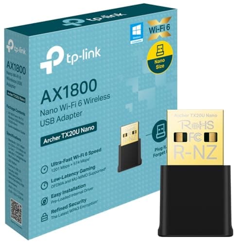 Image of TP-Link Archer TX20U Nano AX1800Mbps WiFi 6 Wireless MU-MIMO USB Adapter, Fast WiFi Dongle, Dual-Band Wireless USB Adapter for PC, Lower Latency Gameplay, Improved Security