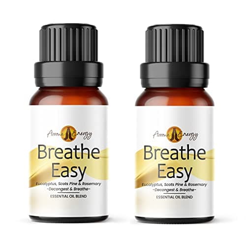 Image of Aroma Energy | Breathe Easy Essential Oil Blend - 20ml (2 x 10ml Bottles) - Contains Eucalyptus, Scots Pine & Rosemary - 100% Pure & Natural