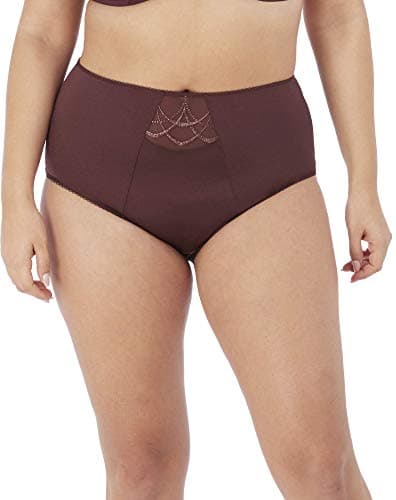 Image of Elomi Women's Cate Embroidered Full Coverage Brief Underwear, Raisin, XL