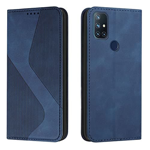 Image of Mo-Somnus Compatible with OnePlus Nord N10 5G Case, Shockproof Wallet Case PU Leather with Card Holder Folding Stand Magnetic Protect Flip Cover for OnePlus Nord N10 5G Phone Cases (Blue)