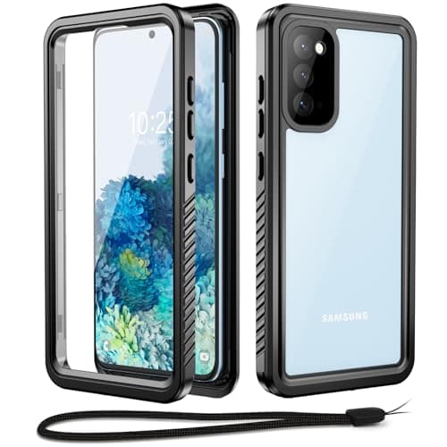 Image of Beeasy for Samsung S20 Case Waterproof IP68 Built-in Screen Protector, S20 5G Case Front and Back Full Body Protective Shockproof Dustproof, Military Tough Cover for Samsung Galaxy S20 Black
