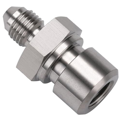 Image of Podavelle 3AN Male to 3/8-24 3/16" Inverted Flare Female Brake Line Adapter Fitting Stainless Steel