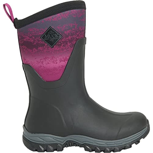 Image of Muck Boots Women's Arctic Sport Mid Fleece Lined Waterproof Pull on Boot, Black Magenta, 6