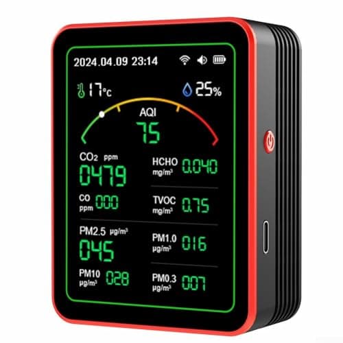 Image of 15 In 1 Carbon Dioxide Monitoring Instrument, 90X70X35mm Air Quality Monitor, PC Indoor Air Quality Monitor(MT29 White)