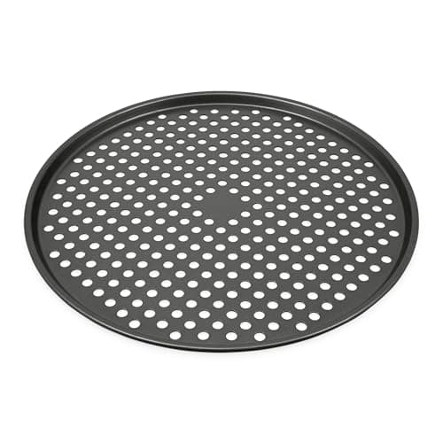 Image of Zyliss 14 inch / 36cm Pizza Tray for Oven, 36cm/14in, with PFAS Free ILAG Non-Stick Technology, Carbon Steel, Grey, Pizza Pan Baking Trays with Holes Dishwasher Safe