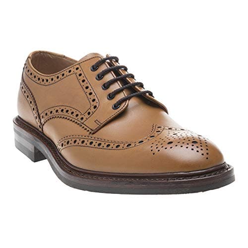 Image of Loake Mens Chester Brogue Shoes Tan 9 UK