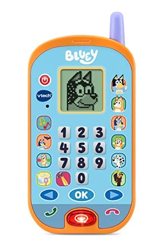 Image of VTech Bluey Ring Ring Learning Phone, Official Bluey Toy, Interactive Role Play Phone, Toy Phone with Voice Activation, Games & Numbers, Educational Gift for Children Ages 3, 4+ Years, English Version