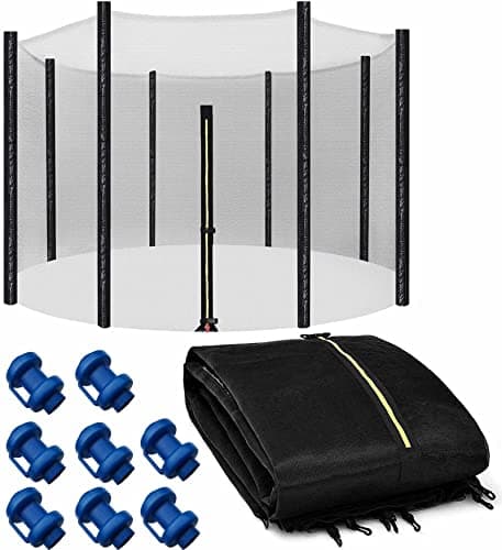 Image of YHY123 Trampoline Net Replacement Safety Enclosure Net - 12FT Round Black, UV Resistant, Breathable, Easy To Fit