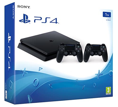 Image of Sony PlayStation 4 Slim 1TB + 2 Dualshock 4 V2 1 To Wifi Noir