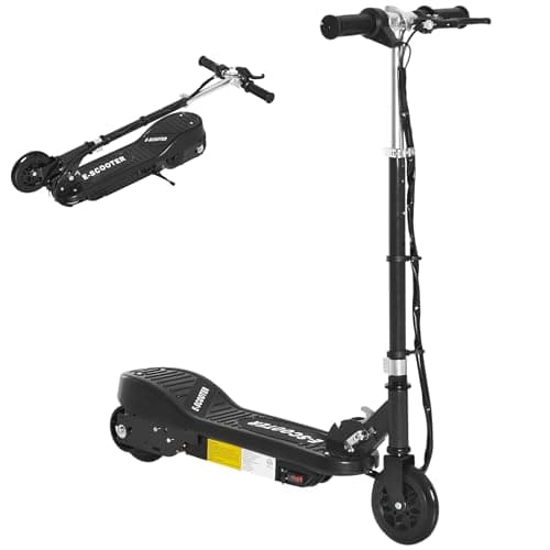 Image of HOMCOM 5.5 Inch Kids Electric Scooter for Kids with Hand Brake, 120W Foldable and Adjustable E-Scooter, Up to 12km/h, 10km Range, for Ages 7-14, Black
